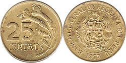 монета Перу 25 сентаво 1975