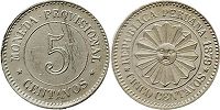 монета Перу 5 сентаво 1879