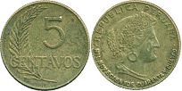 монета Перу 5 сентаво 1944