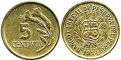 монета Перу 5 сентаво 1974