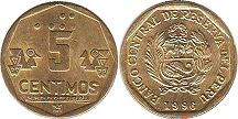 монета Перу 5 сентимо 1996