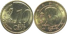 монета Бельгия 10 евро центов 2015