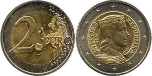 монета Латвия 2 евро 2014