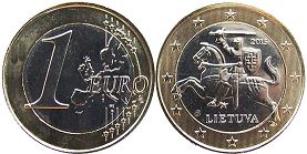 монета Литва 1 евро 2015