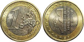 монета Нидерланды 1 евро 2007
