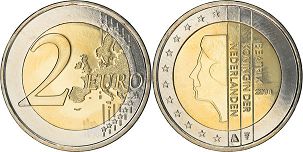 монета Нидерланды 2 евро 2002