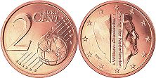 монета Нидерланды 2 евро цента 2017
