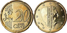 монета Нидерланды 20 евро центов 2014