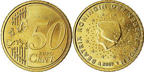 монета Нидерланды 50 евро центов 2007