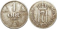 монета Норвегия 1 эре 1919