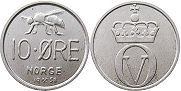 монета Норвегия 10 эре 1958