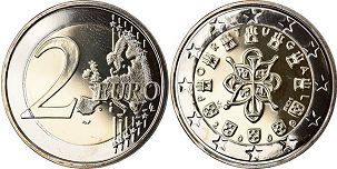 монета Португалия 2 евро 2009