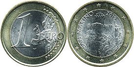 монета Сан-Марино 1 евро 2019