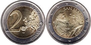 монета Сан-Марино 2 евро 2019