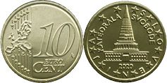 монета Словения 10 евро центов 2020