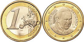 монета Ватикан 1 евро 2015