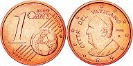 монета Ватикан 1 евро цент 2014