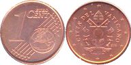монета Ватикан 1 евро цент 2019