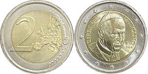 монета Ватикан 2 евро 2014