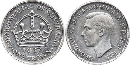 Фвтралия монета 1 крона 1937