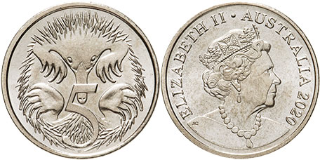 Австралия монета 5 центов 2020 Elizabeth II