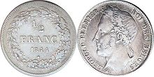 монета Бельгия 1/2 франка 1844
