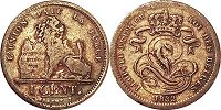 монета Бельгия 1 сантим 1833