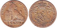 монета Бельгия 1 сантим 1860