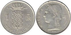 монета Бельгия 1 франк 1950