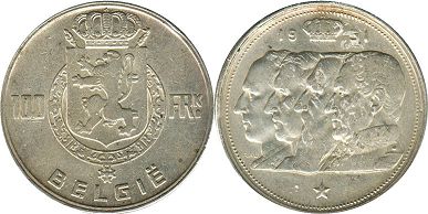 монета Бельгия 100 франков 1951