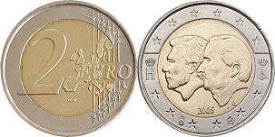 монета Бельгия 2 евро 2005