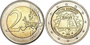 монета Бельгия 2 евро 2007