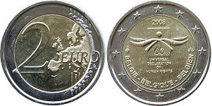 монета Бельгия 2 евро 2008