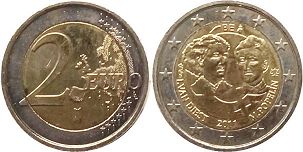монета Бельгия 2 евро 2011