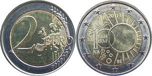 монета Бельгия 2 евро 2013
