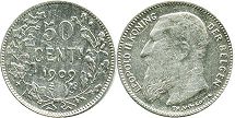 монета Бельгия 50 сантимов 1909