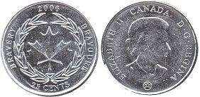 Канада юбилейная монета 25 центов 2006