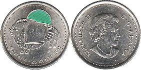 Канада юбилейная монета 25 центов 2011