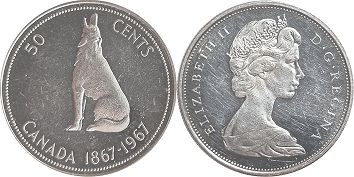 монета Канада 50 центов 1967