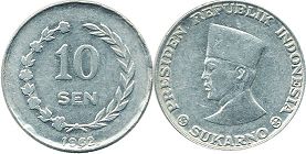 монета Ириан Барат 10 сен 1962