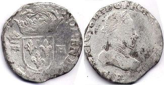 монета Франция 1/2 тестона 1575