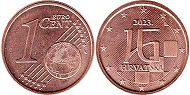 Монета Хорватия 1 евро cent 2023