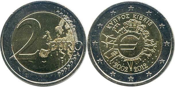 монета Кипр 2 евро 2012