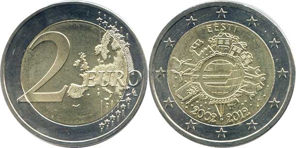 монета Эстония 2 евро 2012