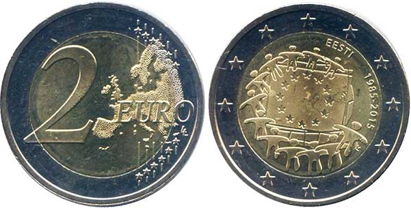 монета Эстония 2 евро 2015