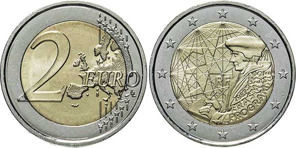 монета Франция 2 евро 2022
