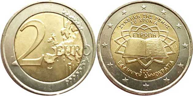 монета Греция 2 евро 2007