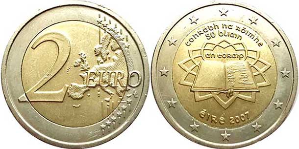 монета Ирландия 2 евро 2007