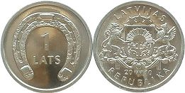 монета Латвия 1 лат 2010