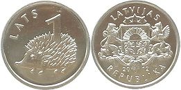 монета Латвия 1 лат 2012